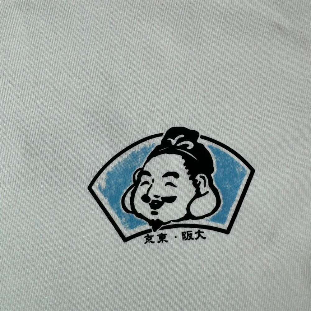 Versione alta primavera/estate fushen nuovo marchio alla moda sorridente Face Seagull Buddha Testa stampato in cotone puro maglietta a maniche corte uomini e donne 147402
