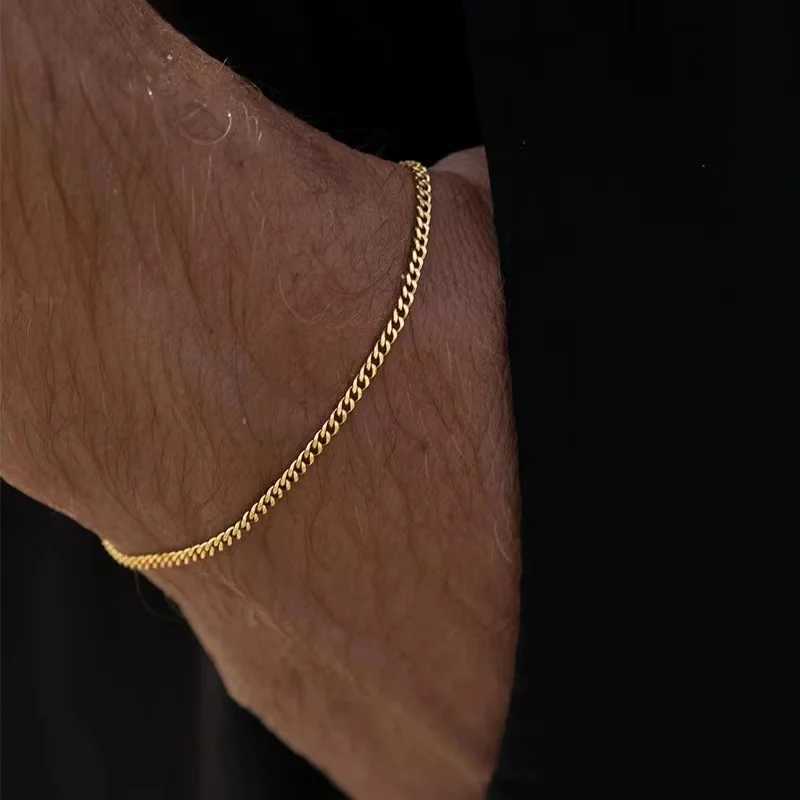 Bangle 3 mm roestvrijstalen Cubaanse kettingarmband Mens Street Hip Hop Sieraden Accessoires Verstelbaar Open Braceletl240417