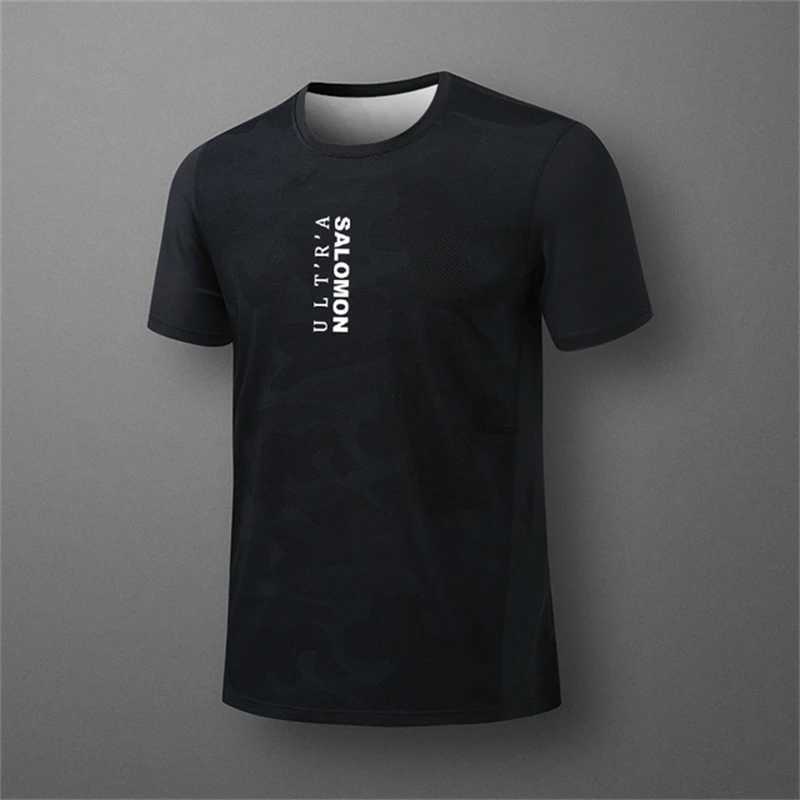 T-shirt maschile maschile stampato da uomo stampato estate traspirato a maniche corta top-outdoor fitness sport t-shirt t-shirt sciolto o scollo j240419