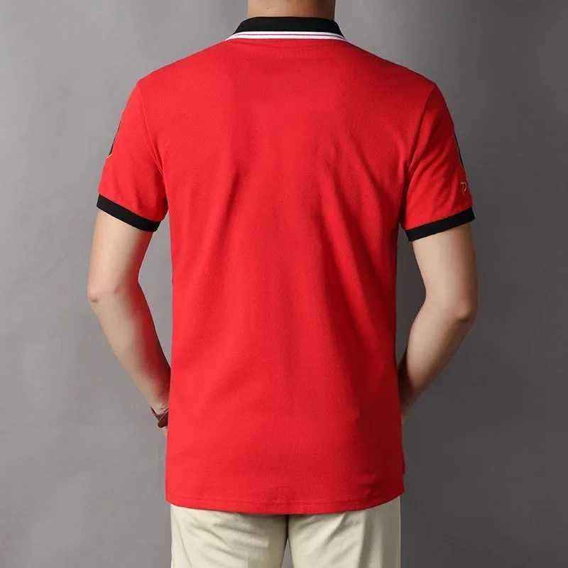 Men's T-Shirts Plus Size 7XL 100% Cotton Summer Mens Polo Shirt High Quality Short Sl Chicago Letter Embroidery Casual Red Mens T-shirt J240419
