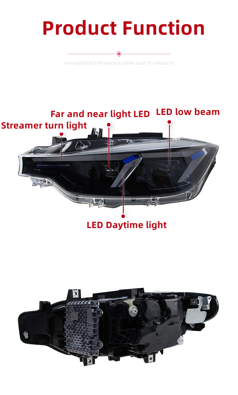 Flechosa LED completa para BMW 3Series F30/F35 20 13-20 18 320 325 DRL Dynamic Signal Tiempo diurno Accesorio