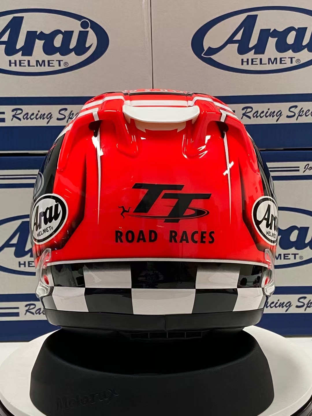 ARAI RX7X ISLE OF MAN TT IOM CASHET RED FULL FACE OFF RAD ROTAL MOTOCROSS MOTORCYLY CASHET