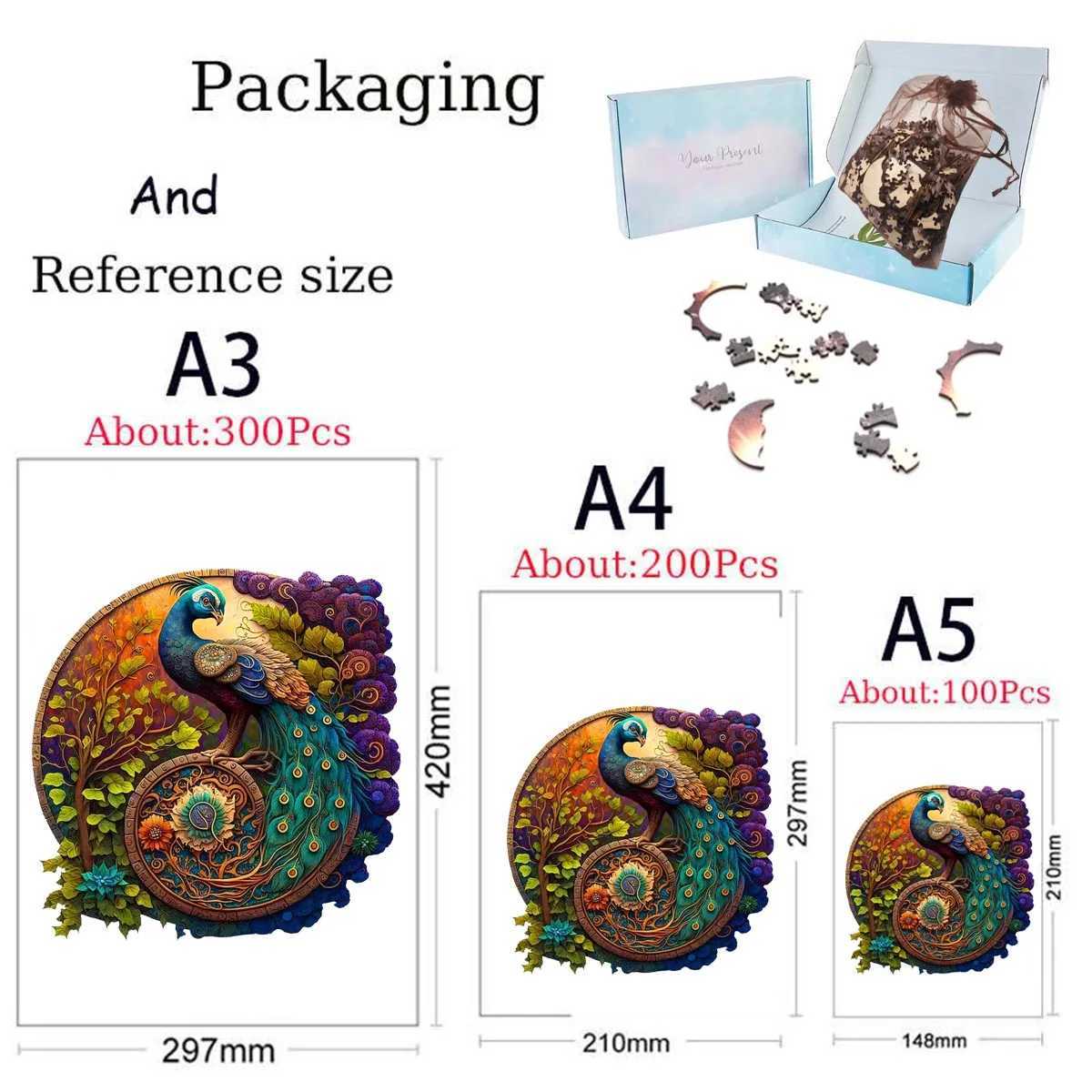 3D 퍼즐 2022 늑대 A3 A3 A4 A5 성인을위한 나무 퍼즐 어린이 목재 DIY 공예 동물 모양의 휴가 선물 나무 직초 홈 장식 240419