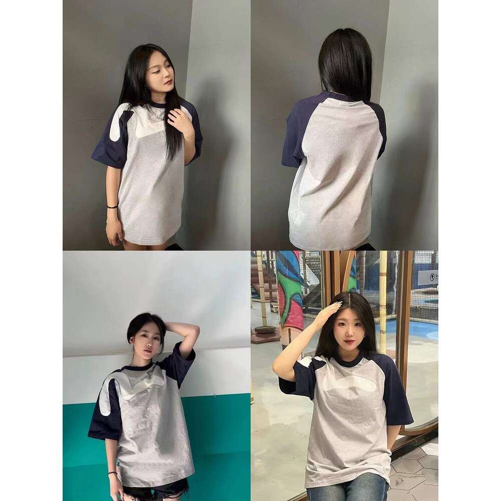 260G Pure Cotton Trendy Brand Small M Seagull Color Block PALAC Co Branded Lucky God Couple Loose Fitting Men And Women Short Sleeved T-Shirt 616456