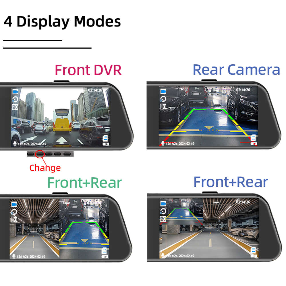 GPS da 5 pollici di guida DVR Retroview Specchio a doppia lente Registratore di auto da lenti 1080p Vista anteriore e posteriore Vista automobilistica GPS generale GPS