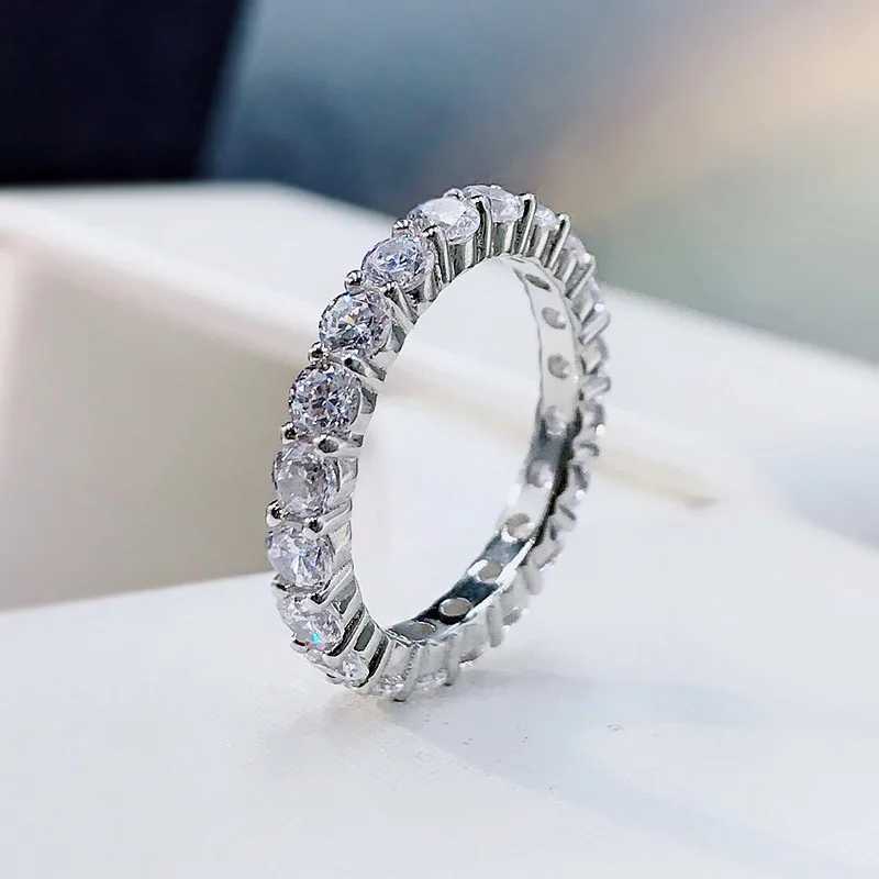 Pierłdy ślubne Wong Rain 100% 925 Sterling Srebrny Diamenty High Carbon Diamenty szlachetne obudowa ślubna romantyczna pierścień Pierścień biżuterii Hurtowe 240419
