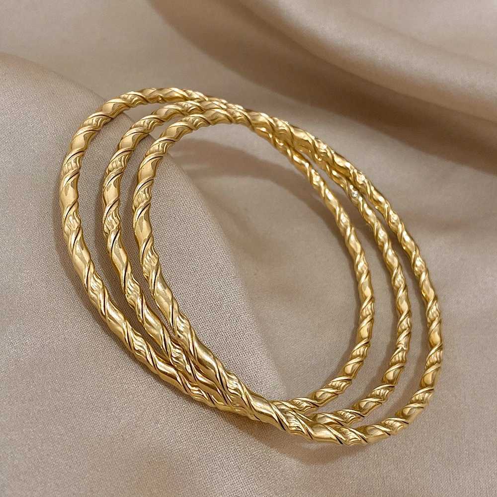 Bracelet bracelet bracelet en acier en acier inoxydable Gold Twist en acier