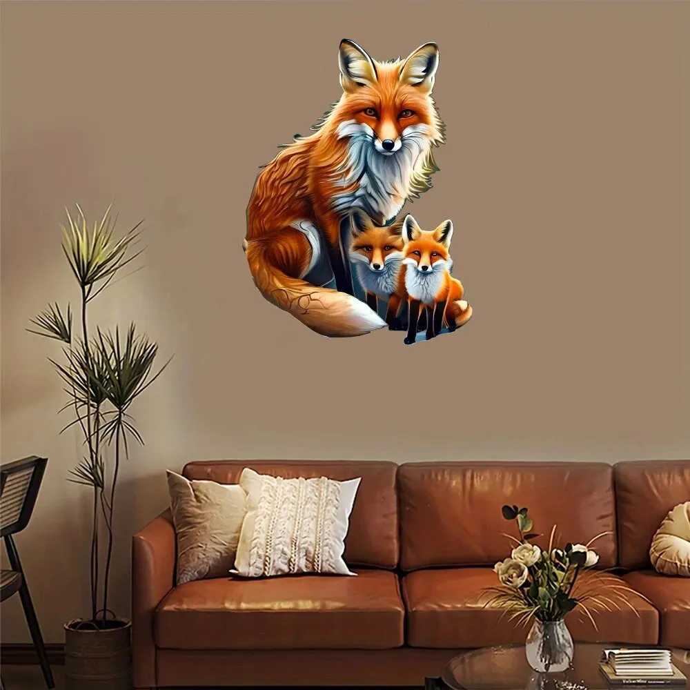 3D Puzzles Fox Warm Family Wood Puzzle Gift Magic Puzzle Birthday Presentholiday Gift Christmas Gift Halloween Gift For Peacock Loversw 240419