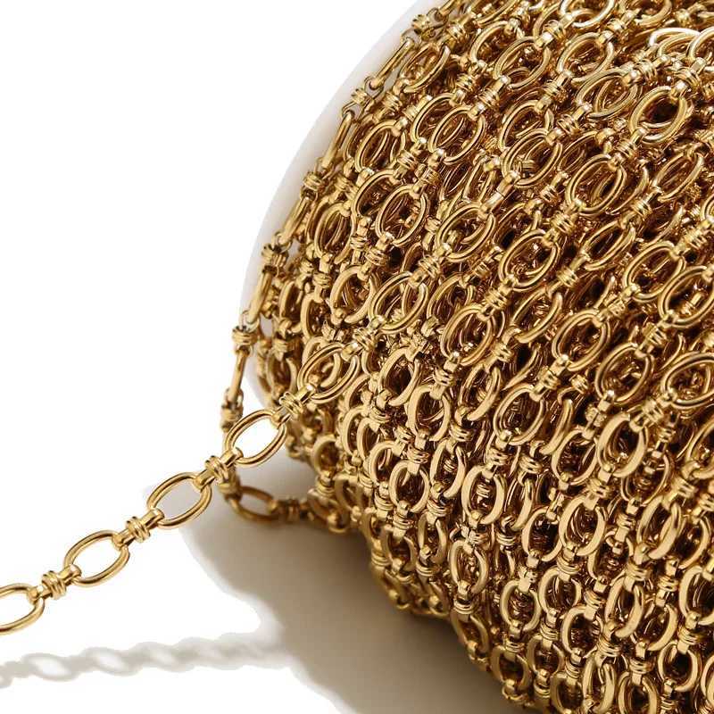 Pendant Necklaces 1 Meter Stainless Steel 6.5mm Gold Plated O Link Chain Handmade DIY Men Women Necklace Chains for Making Jewelry Supplies 240419