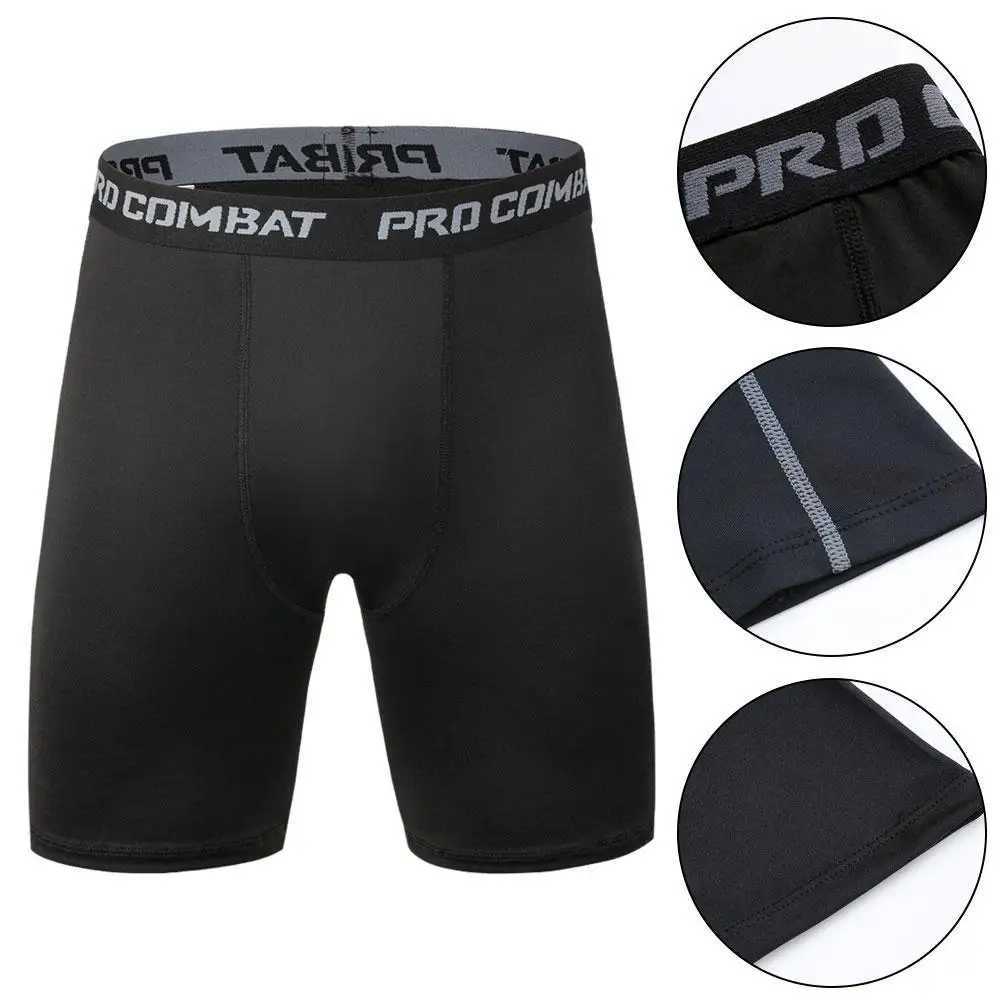 Men's Shorts Male Fitness Quick-Drying Tight Shorts Elastic Compression Leggings Training Pants Men Running Shorts Black Gray Plus Size 3XL 240419 240419