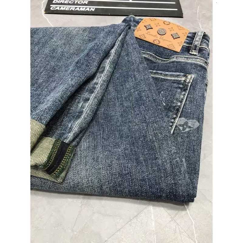 Designer de jeans masculin denim luxueux Luxury 90% Spring haut de gamme nouvelle marque de mode populaire pantalon élastique slim élastique décontracté long pour hommes mnf4