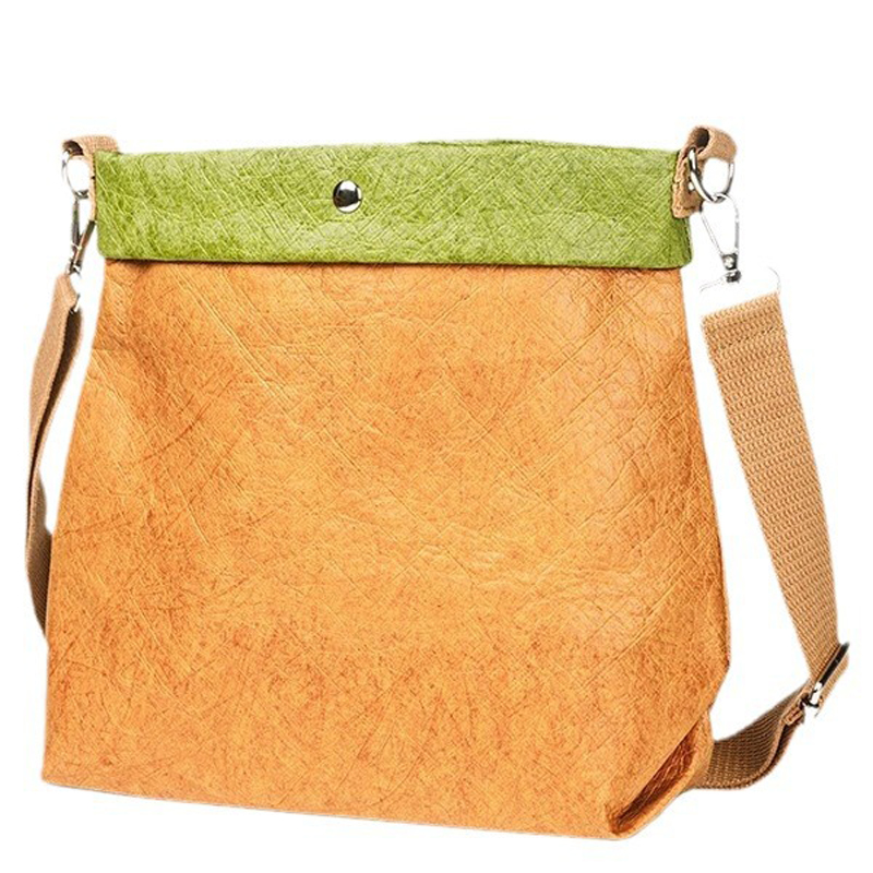 Sacs de messager Matériau de protection de l'environnement Dupont Papier à deux couleurs patchwork imperméable Protable Modèle vertical Crossbody Body