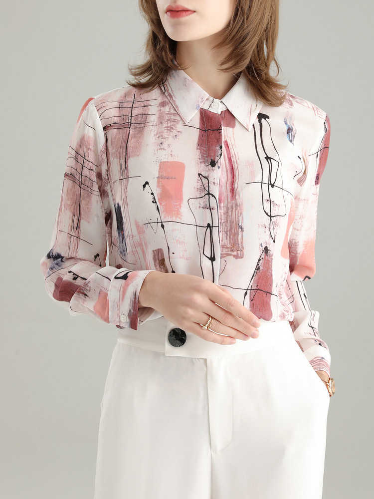 Silk Long Sleeved Shirt Womens Style Commuter Top Fashionable and Western Spring 2024