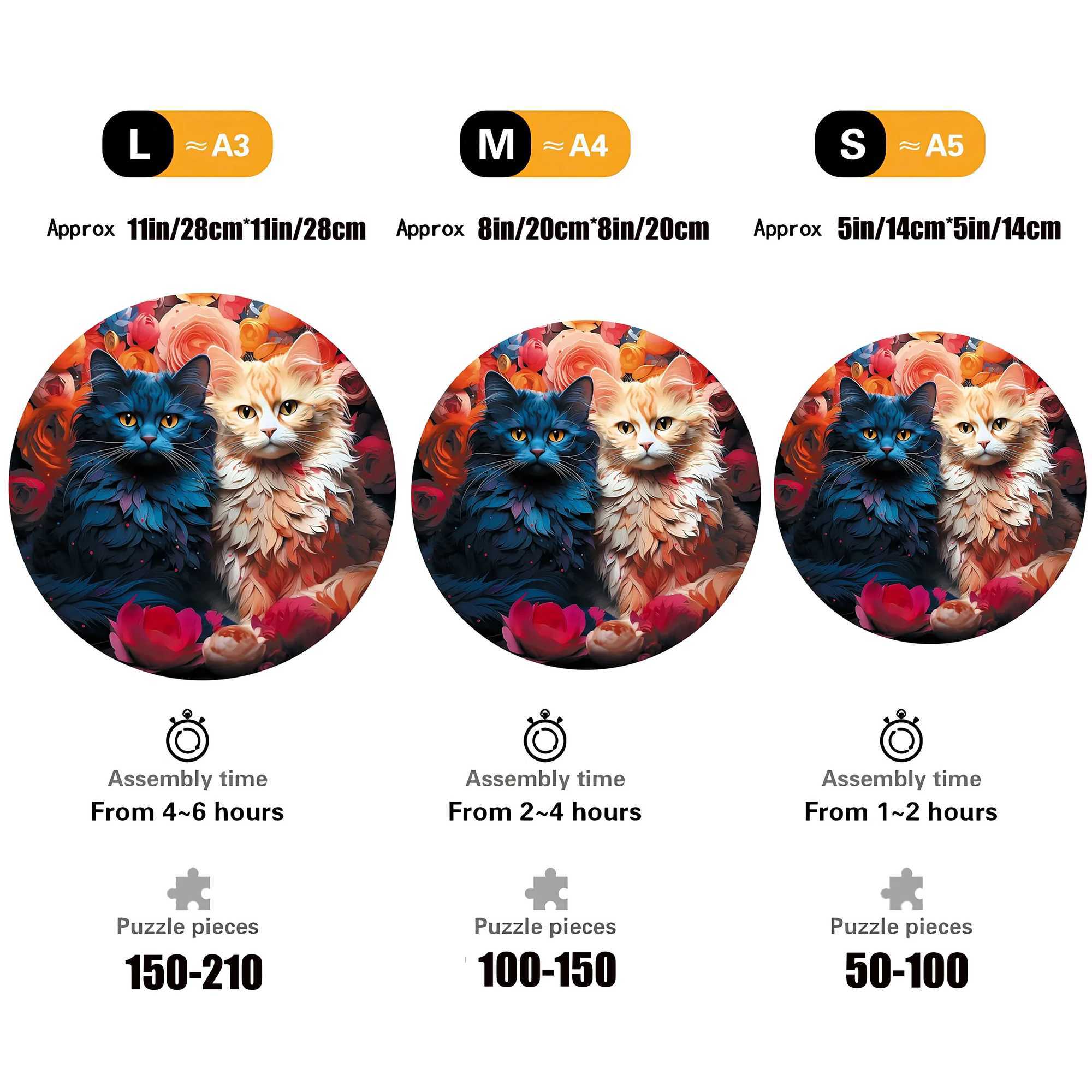 3D Puzzles Mysterious Cat Animal Jigsaw Puzzles Adults Creative Wooden DIY Crafts Birthday Gift Colorful Parent-child Educational Toys 240419