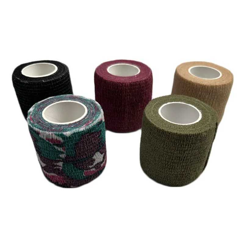 Bandage élastique de l'approvisionnement de premiers soins rubans auto-adhésifs pour poignet doigt la cheville respirer un fixateur de sport camouflage médical wrap bandage animal de compagnie D240419