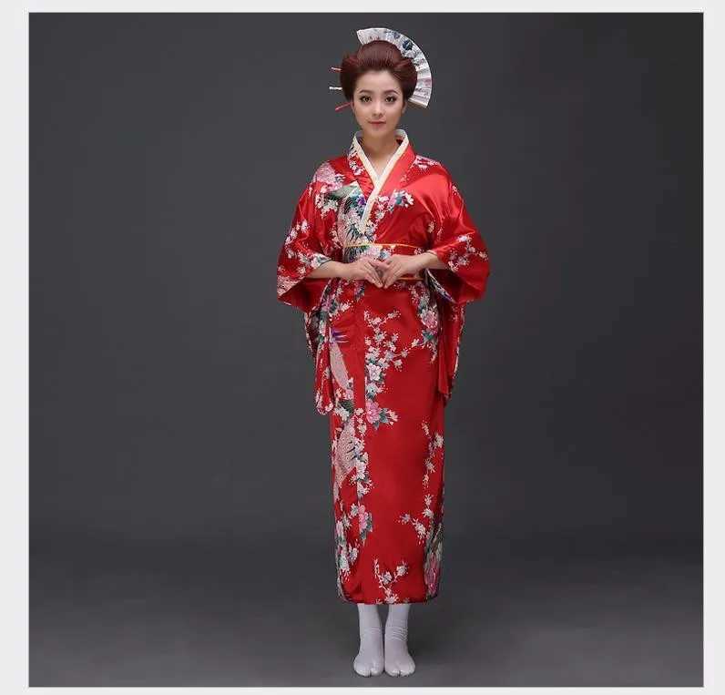 Ethnische Kleidungsee Blau Nationale Trends Frauen sexy Kimono Yukata mit Obi Neuheit Kleider