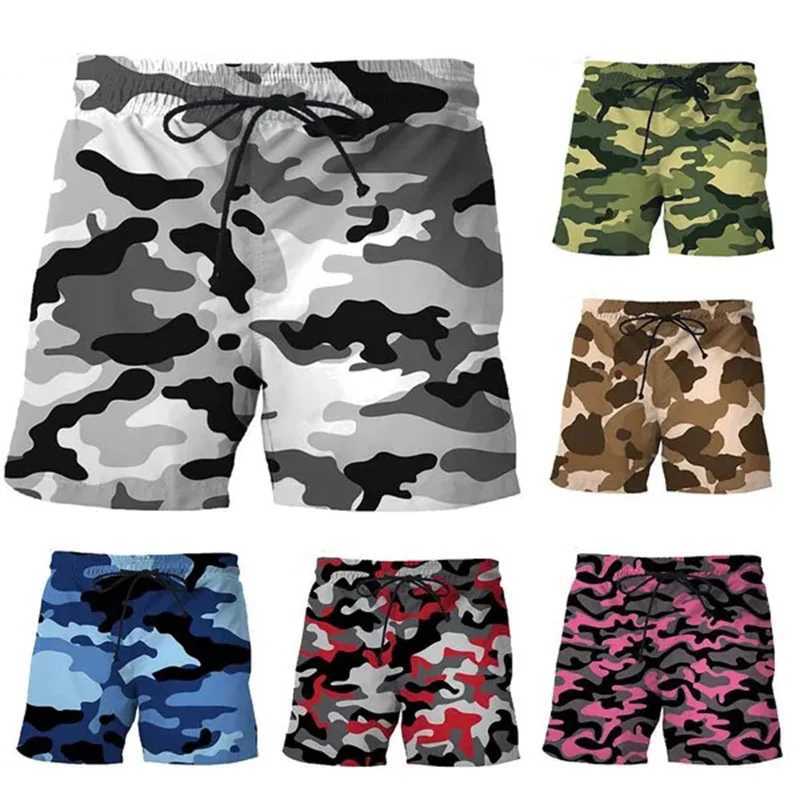 Shorts maschile camuffato mimetico pantaloni corti 3d pantaloni da uomo cortometrali sportivi esterni unisex Shorts casual shorts bunks da spiaggia abbigliamento 240419 240419