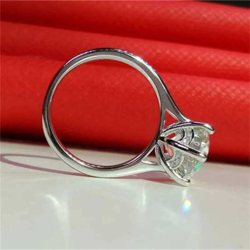 Solitaire Ring Iogou Luxus 2-4ct Solitaire Moissanit Ring 925 Sterling Silber Engagement Ehering für Frauen Schmuck mit Zertifikat D240419