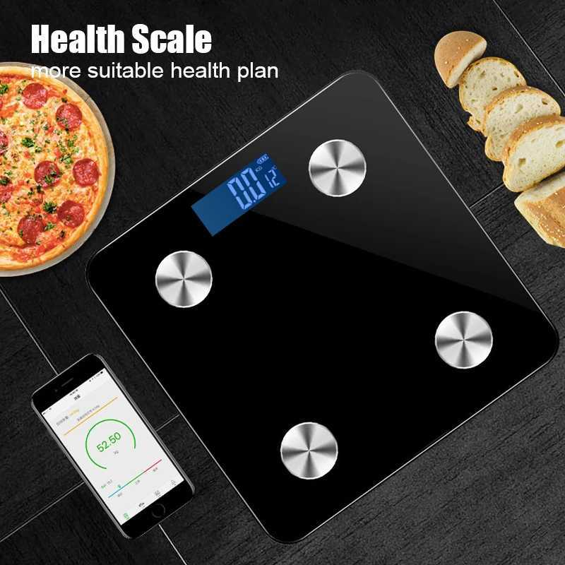 9T7s Körpergewichtskalen Fett BMI-Skala Digitales menschliches Gewicht MI Skalen Bluetooth-kompatible Boden LCD-Display-Körperindex Elektronische Smart-Waage Skala 240419