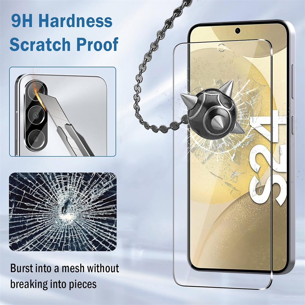 Samsung Galaxy S24 Ultra S23 Plus S22 S21 지문 잠금 해제 지원을위한 0.18mm the-thin Clear Tempered Glass Full Adhesive Glue Screen Protector