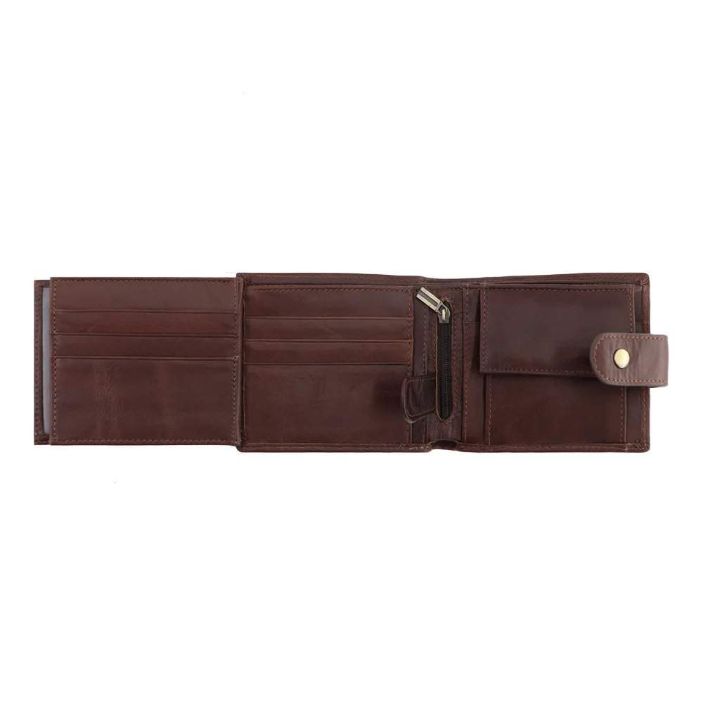 Wallets Multifunctional 3 Fold Men's Wallet RFID Anti Theft Vintage Genuine Leather Wallet Business Card Holder Money Bag Purse Man