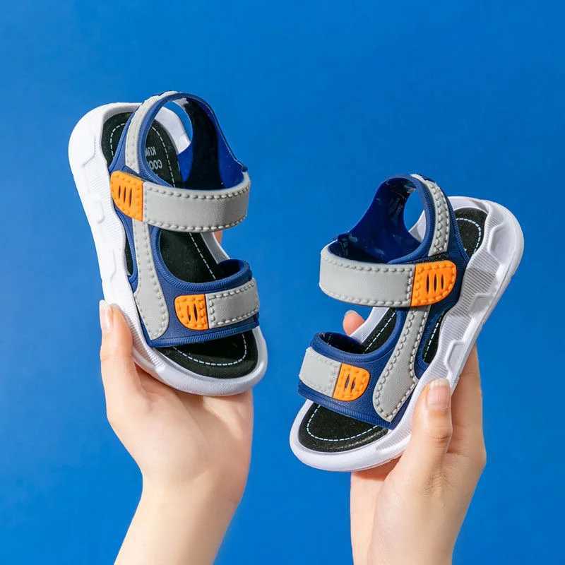 Sandals Kids Shoes Non-slip Soft-soled Sandals Childrens Outdoor flat Sandals Boys Girls Beach Shoes Baby Comfortable Breathable Shoes 240419