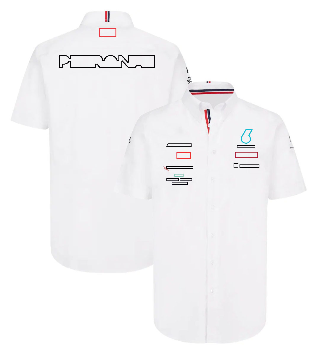 F1 Camas de cuello de polo masculino 2024 nueva camiseta del equipo de carreras de fórmula 1 camiseta de manga corta para hombres camisa de botón blanco casual