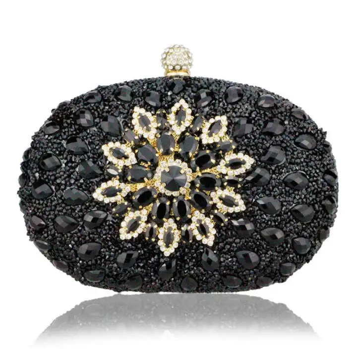 Brieftaschen Frau Clutch Bag Handy Tasche Matching Wallet Geldbörse Handtaschen Hochzeit Diamant Silber Blumenkristall Schlinge Paket