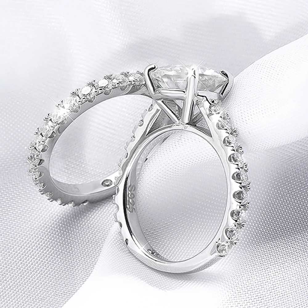 Anéis de casamento GRA Certificados 3,5cttw Todos os anéis de linha de moissanita definidos para mulheres S925 Bandas de prata VVS1 Anel de casamento de diamante banhado 18k jóias finas 240419
