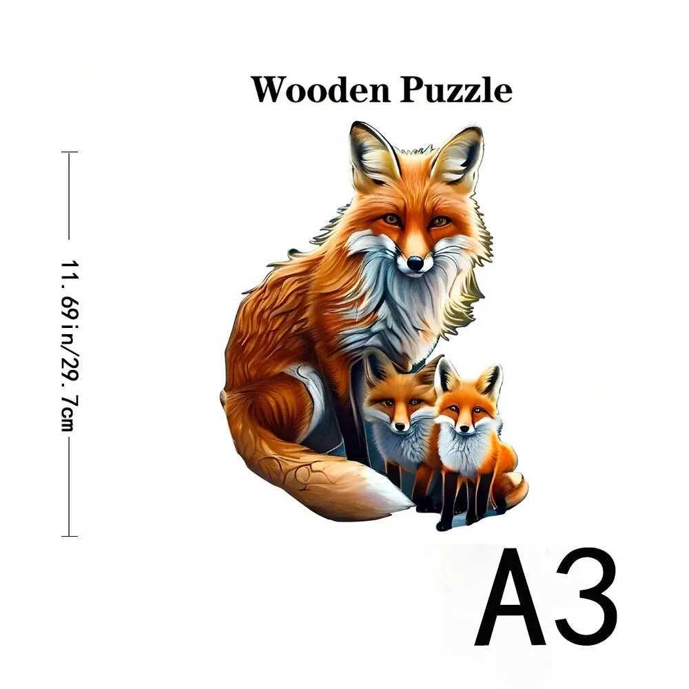 3D Puzzles Fox Warm Family Wood Puzzle Gift Magic Puzzle Birthday Presentholiday Gift Christmas Gift Halloween Gift For Peacock Loversw 240419