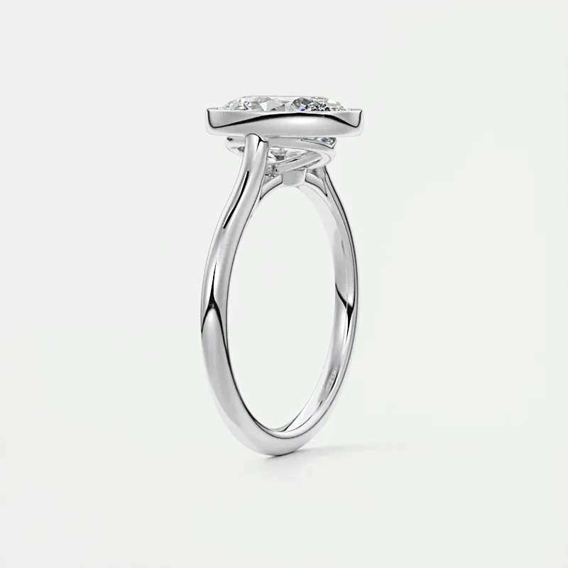 Pierścień Solitaire Iogou Oryginalny srebrny 925 Solitaire Oval Cut 5a Cubic Zirconia Lab Diamond Ring Ring Ring Pierścień Wedding Bejdia Nowa modna Trendy D240419