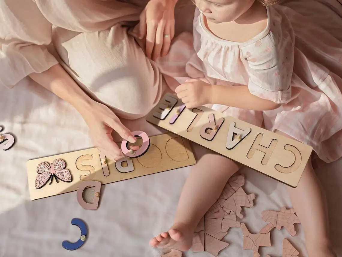 3D Puzzles Wooden Board Puzzle Custom Algebraic Childs Name Puzzle Personalized Preschool Toys for Baby Eductional Puzzle Birthday Gift 240419
