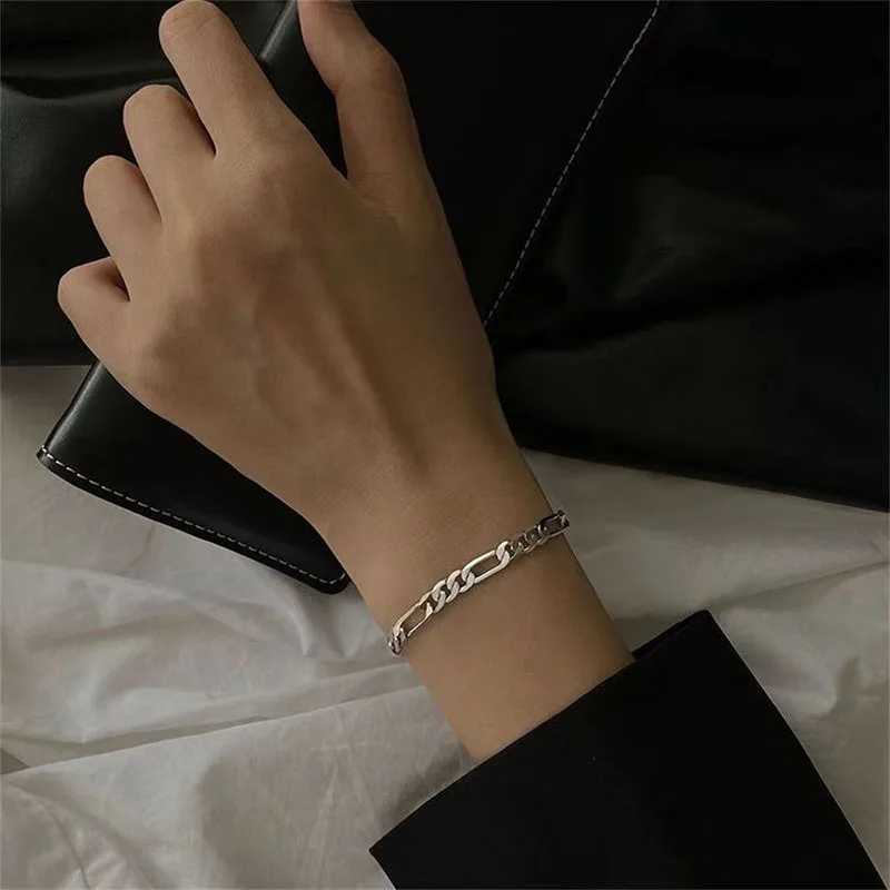 Chain Titanium Steel Glossy Metal Chain Cuban Bracelet Premium Hundred With Men And Women Couple Models d240419