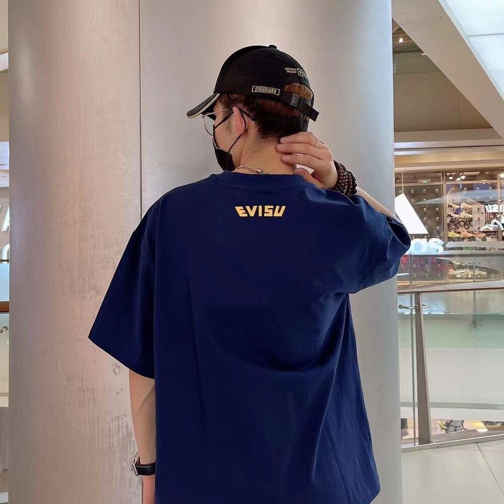 2023 High Edition Summer New EV God T-Shirt Men's Casual Simple Embroidery Letter Seagull Big M Hot Stamped Half Sleeves 561987