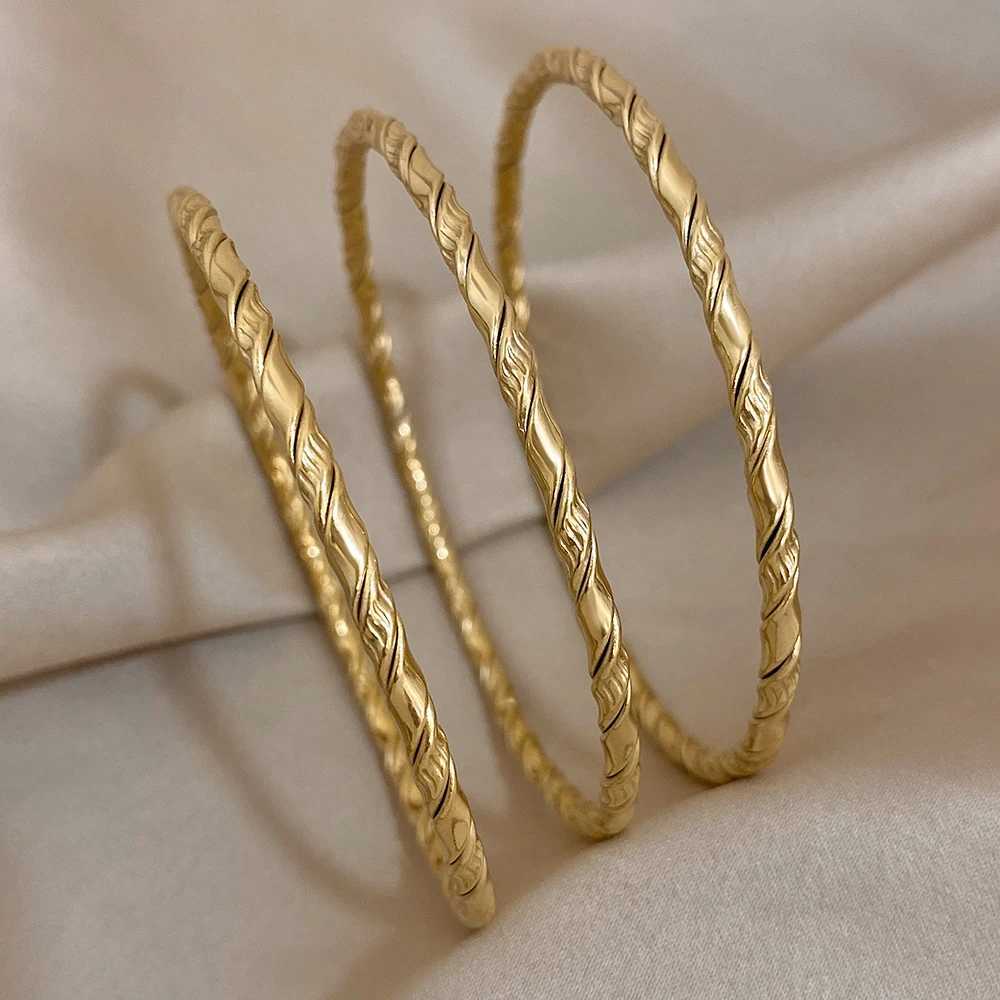 Bracelet bracelet bracelet en acier en acier inoxydable Gold Twist en acier