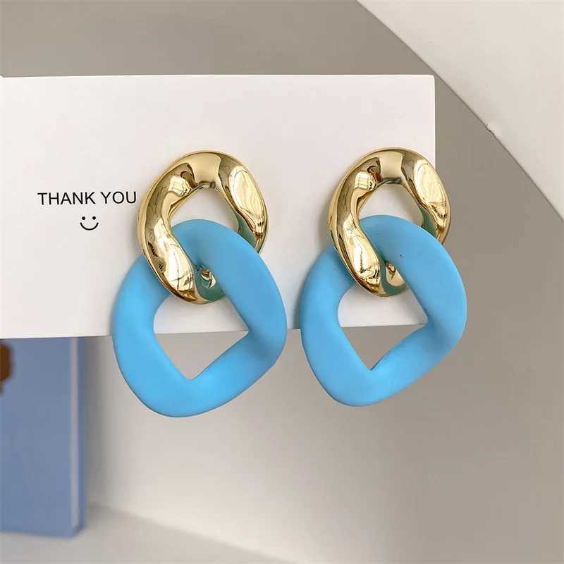 Other Color block Exaggerate Geometric Resin Acrylic Candy Earrings New Fashion and Elegant Sense Jelly Earrings Jewelry Party Gifts 240419
