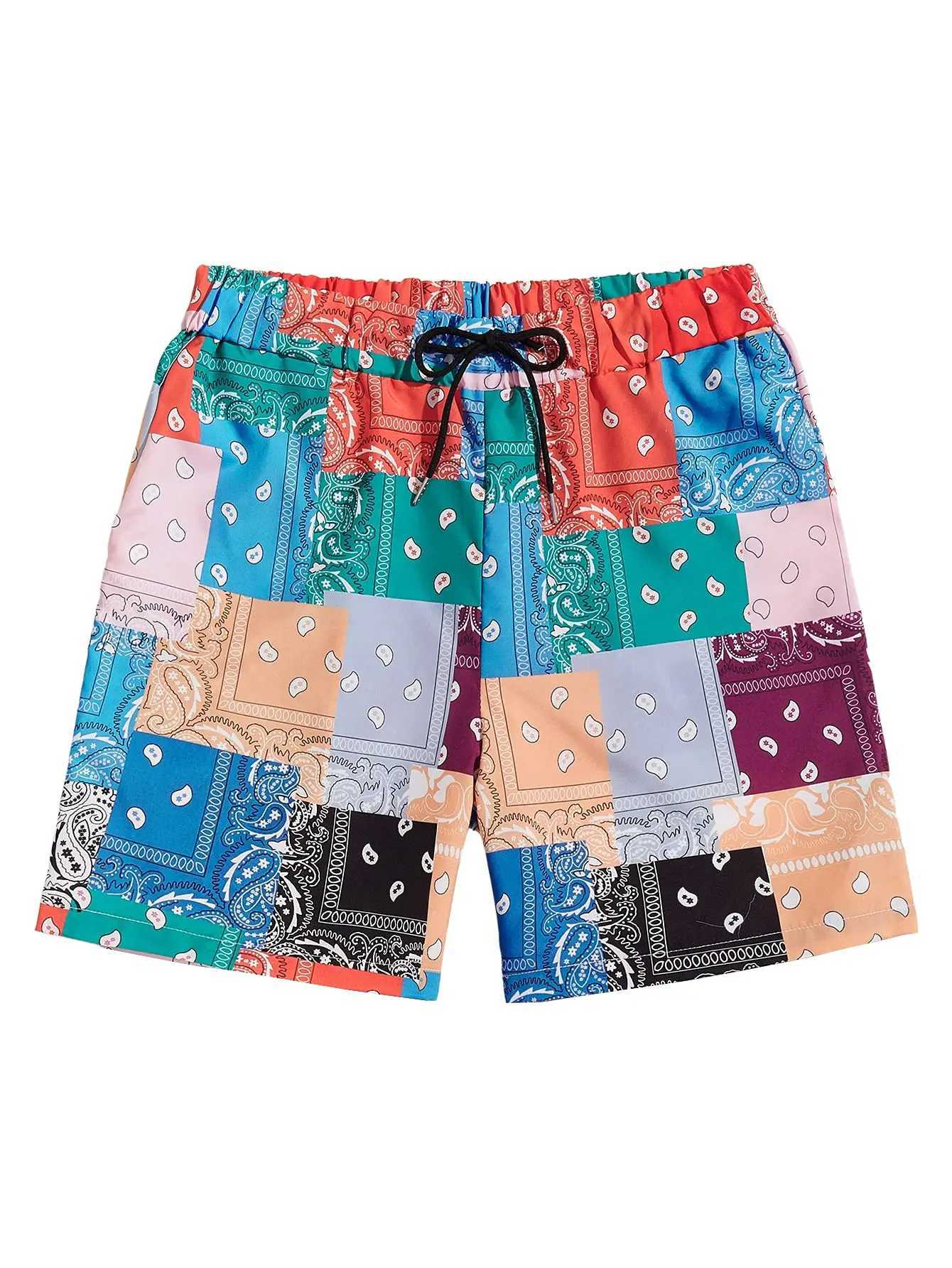 Men's Shorts Indian Styl Totem Print Summer Mens Shorts Quick Dry Swimming Shorts Oversized Casual Beach Pants Fashion Trend Men Clothing 240419 240419