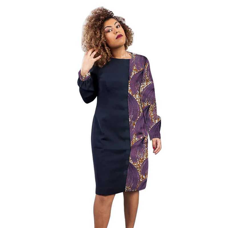 Ethnic Clothing African Fashion Womens Garment Nigeria Style Long Sleeves Colorful Print Dress Female Wedding Clothing Customized d240419