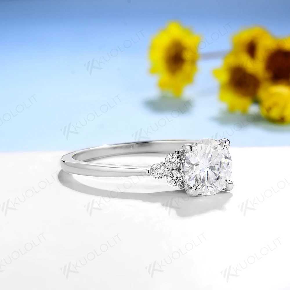 Solitaire ring Kuololit 1CT 6,5 mm Moissanite D/VVS -ringen voor vrouwen Solid 925 Sterling Silver met certificaat Solitaire ring voor verloving D240419