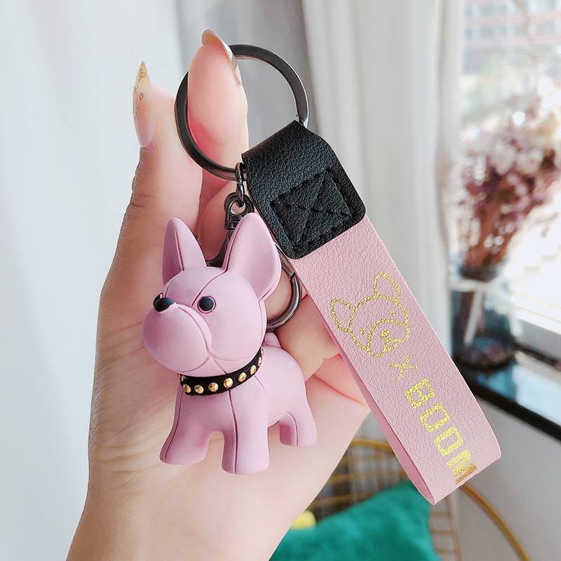 Keychains Designer Accessories Cortes de dessins dessinons Méthode de résine Dogie femme Keychain Couet Creative Delicate Bulldog Key Chain Couple Sackepack Key Pendant