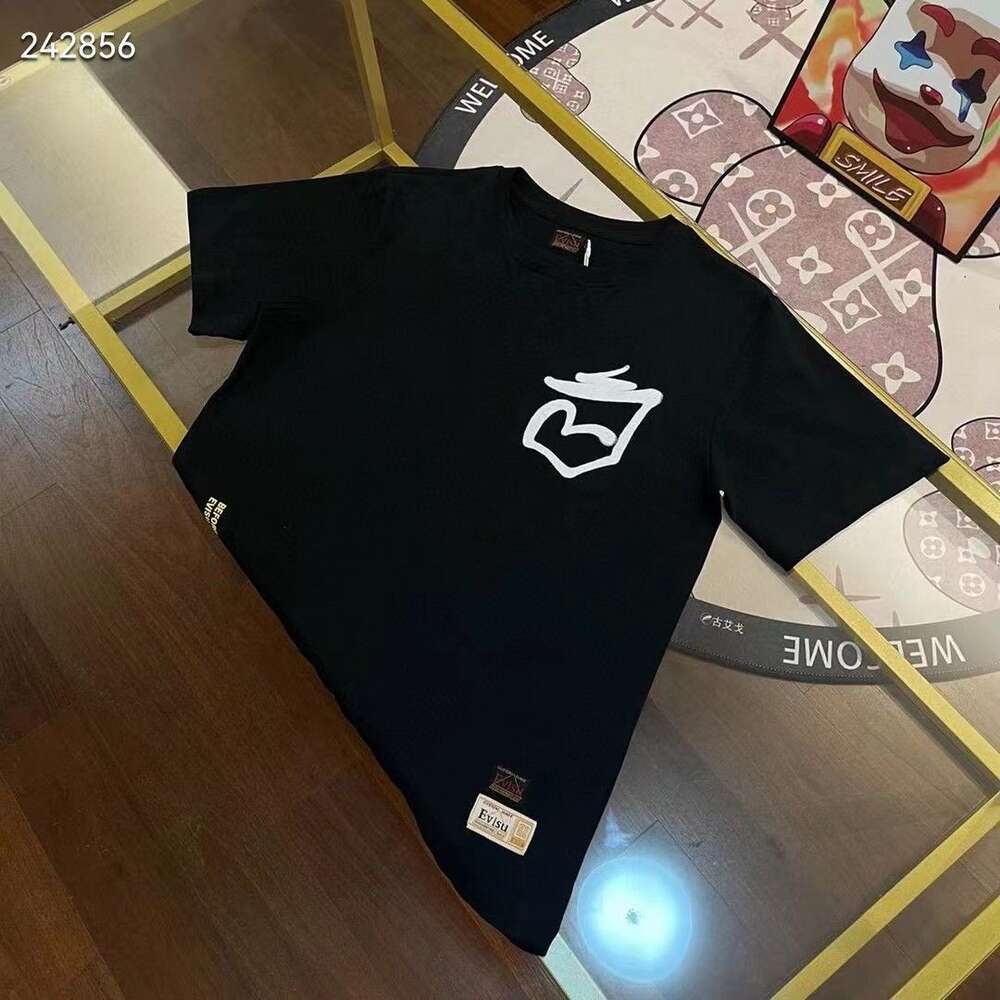 24 New Summer EV God Men's Pocket Small Seagull Back Large M Letter Print Casual Round Neck Short Sleeved T-Shirt 838386