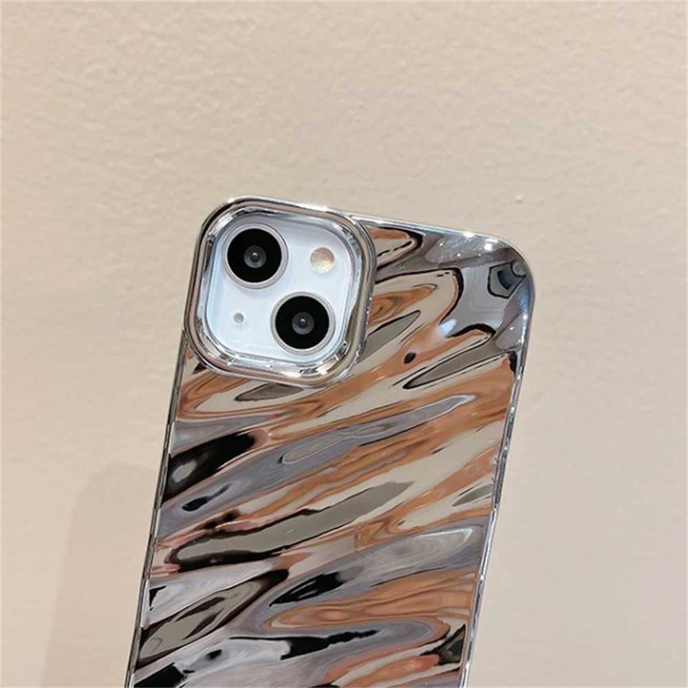 Корпуса сотового телефона Luxury 3D Silver Pattern Case Cash, подходящий для iPhone 14 13 12 Pro Max XS XS 7 8 Plus SE 3 Shot Shock -Resect Soft Back Cover J240418