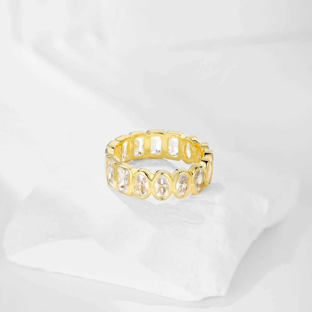 Bagues de mariage pubang fine bijoux réel 925 Sterling Silver Row Créé Missanite Diamond Ring Engagement For Women Wedding Gift Livraison gratuite 240419