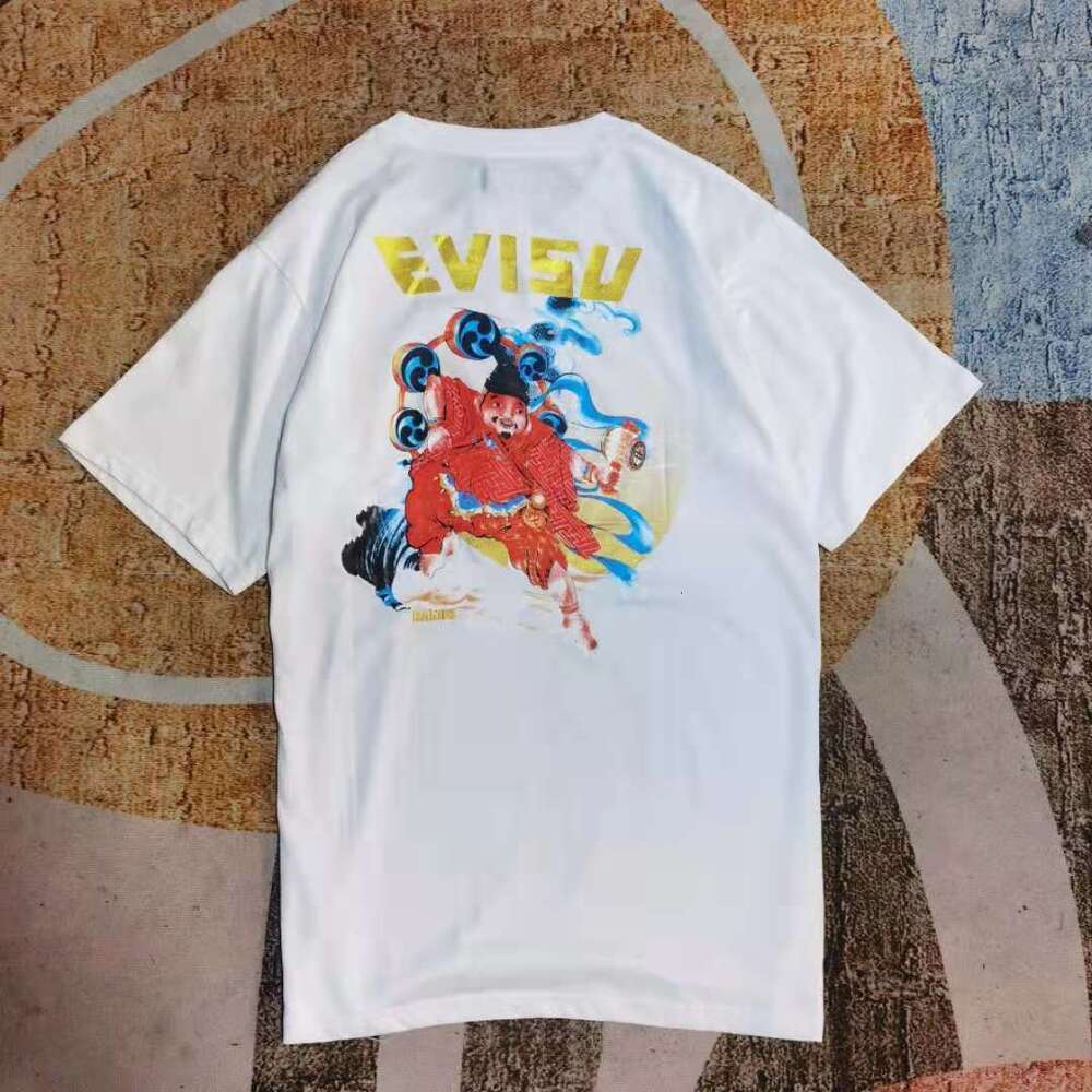 タイドブランドev fushen半袖夏ホットスタンピングスモールMサンダーゴッドプリントメンズカジュアルスポーツルーズコットンTシャツ491271