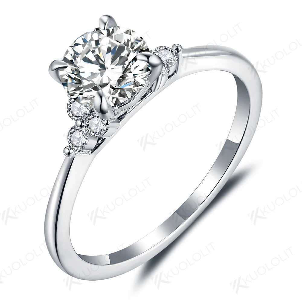 Solitaire ring Kuololit 1CT 6,5 mm Moissanite D/VVS -ringen voor vrouwen Solid 925 Sterling Silver met certificaat Solitaire ring voor verloving D240419