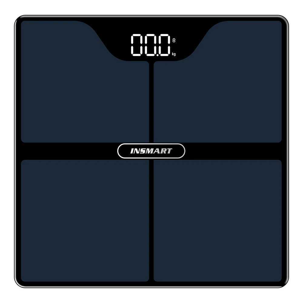 Lichaamsgewicht schalen Insmart Multifunctionele lichaamsgewichtschaal Bluetooth Body Fat Scale LED Display Weeg Balans Carrosserie Samenstelling Analyzer 240419