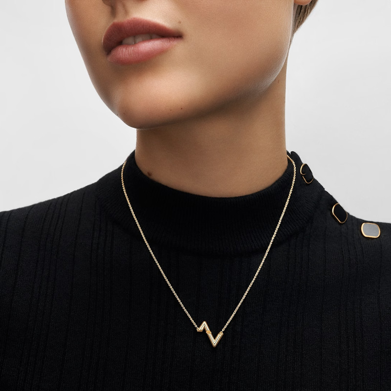 Colliers de mode classique en or rose pendentifs V Lettre en acier inoxydable collier plaqué pour les femmes