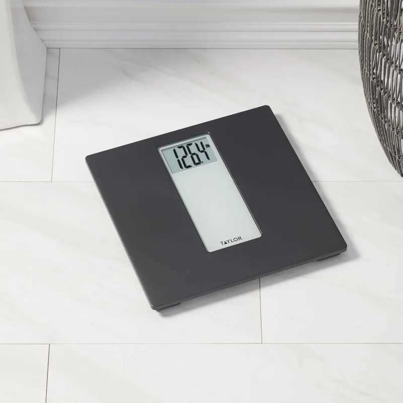 Body Weight Scales Taylor Digital Body Weight Scale Battery Powered Black/Grey 400lb Capacity 240419