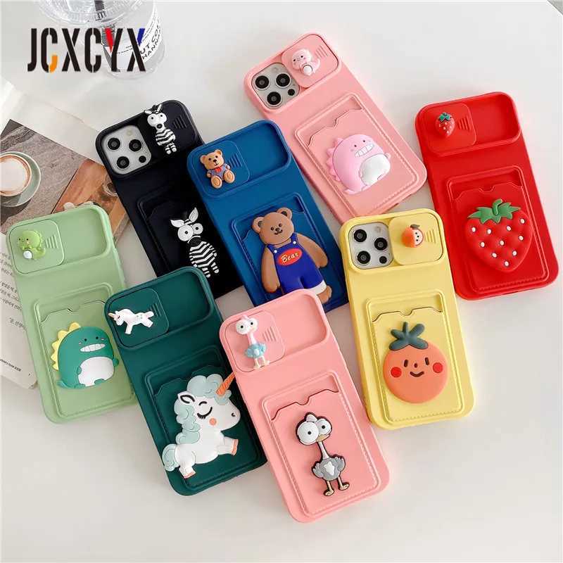 Casi di telefonia cellulare corean 3D Cartoon Orso Dinosauro Custodia morbida Custodia iPhone 14 13 12 11 Pro Max Mini XR XS 7 8 Plus Copertura in silicone SE J240418