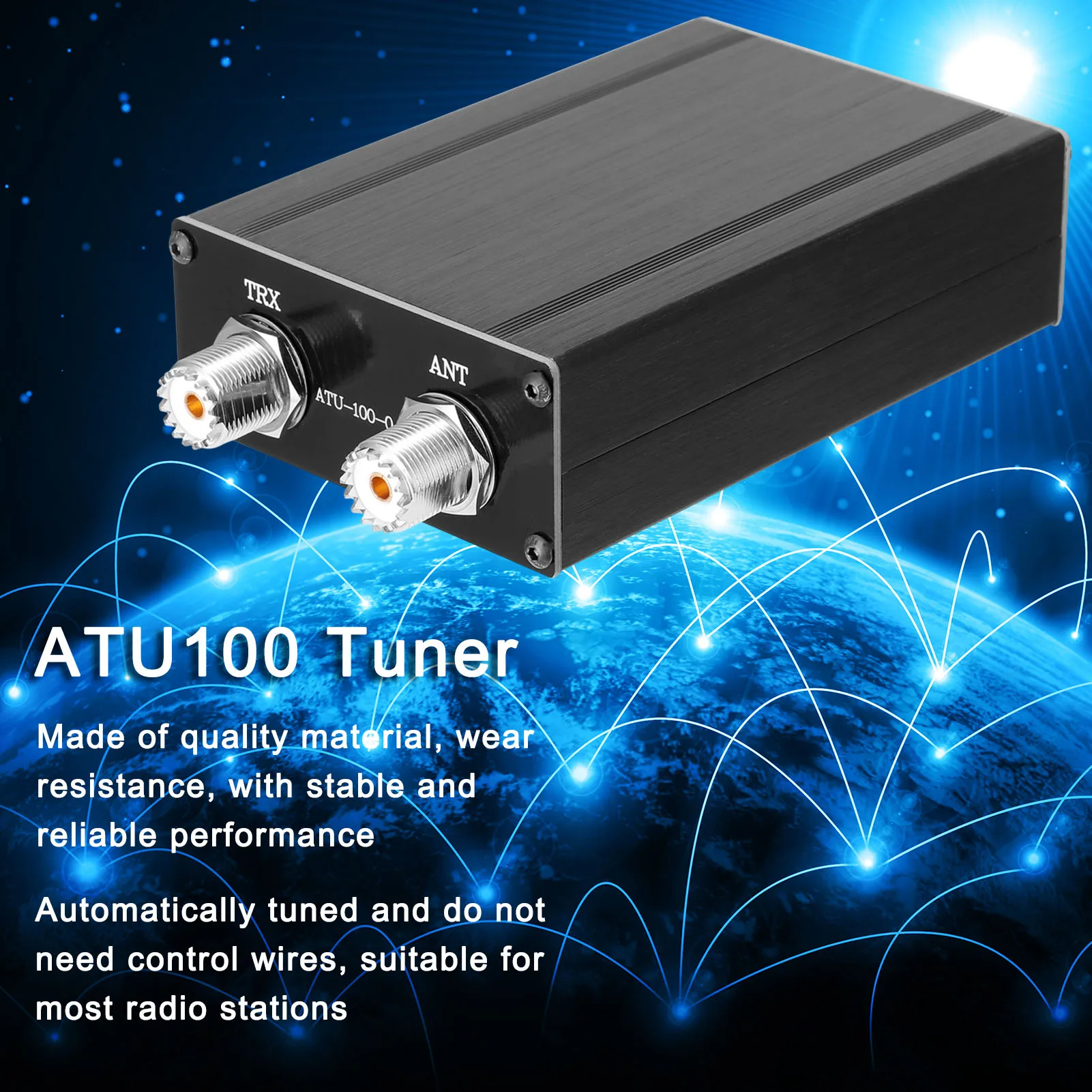 ATU100 Tuner 1,8-30 MHz Automatische Shortwave-Antennen-Tuner-USB-Typ-C mit 0,91-Zoll-OLED-Anzeige